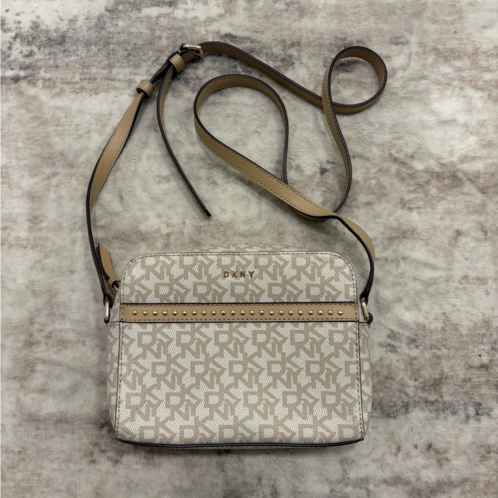 DKNY Monogram Cream Crossbody Bag